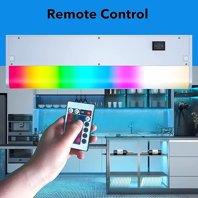 Smart Under Cabinet Lights for Kitchen Counter or Closet Lighting, Hardwired or Plug in, 2700-6500K Adjustable RGB Color Changing,Compatible with Alexa, Google 2-Pack (2-Bar 9 Inch)