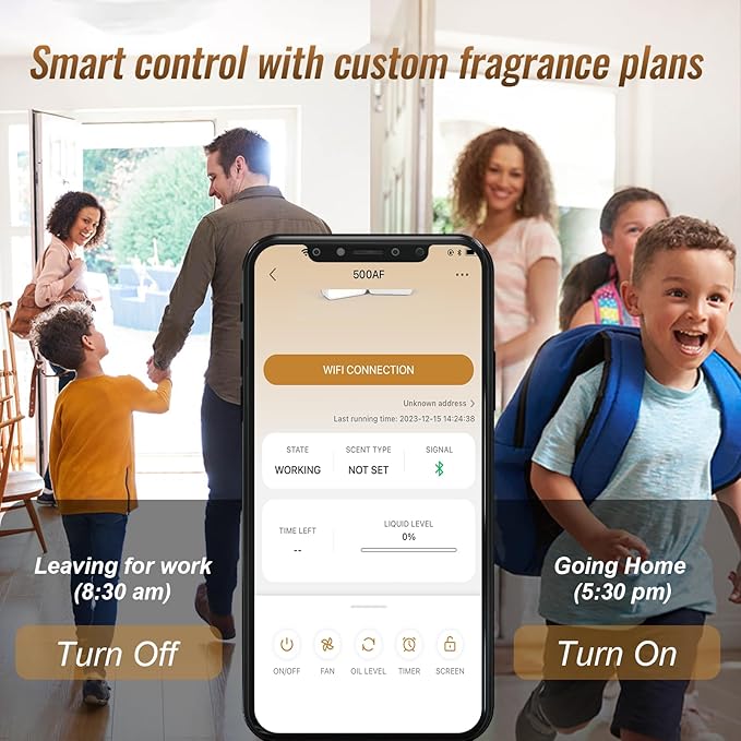 Scent Air Machine Waterless Essential Oil Diffuser - 1500 Sq Ft Coverage, Smart Cold Air Technology, Bluetooth Hotel Collection Diffuser for Home & Commercial Use (Black)