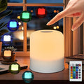 Night Light Bedside Lamp with Touch and Remote Control, 13 RGB Colors Changing 5 Brightness Dimmable Table lamp, Rechargeable Portable Desk Lamp for Baby Kids Nursery Bedroom Outdoor Camping