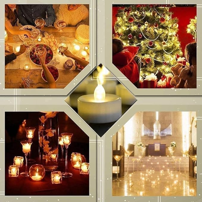 LED Tea Lights with Remote Control: 24pcs Flickering Flameless Candles,Long Lasting 400+Hours,Battery Operated Electric Tealight for Home Decoration Seasonal&Festival Celebration(Warm White)