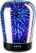 Porseme Essential Oil Diffuser, Aromatherapy Ultrasonic Cool Mist Humidifier, 3D Effect Glass, Auto Shut-Off, Timer Setting,100ml Aroma Decoration for Home, Office, Gym, Spa, Premium Gift
