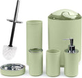 CERBIOR Bathroom Accessories Set Bath Ensemble Includes Soap Dispenser, Toothbrush Holder, Toothbrush Cup, Soap Dish for Decorative Countertop and Housewarming Gift (Apple Green)