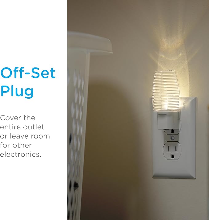 Lights by Night LED Night Light, Plug-in, Dusk to Dawn Sensor, Warm White, UL-Certified, Energy Efficient, Ideal Nightlight for Bedroom, Bathroom, Nursery, Hallway, Kitchen, 31924