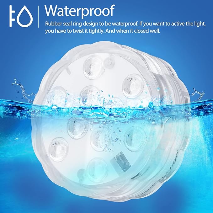 Bathroom Vanity Lights Wireless, Battery Powered Operated Waterproof Led Light for Shower Spa Bath Room Over Mirror Wall Ceiling Light, Remote Control Multi Color Changing, RGB, 2PCS