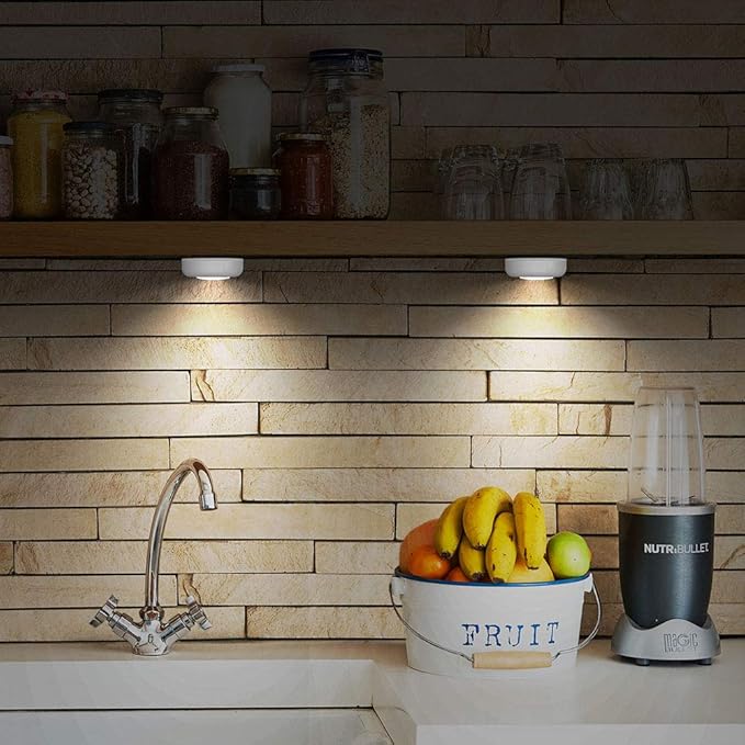 Tap Light Push Lights, 84-Pack Small Bright LED Puck Light Touch Night Lights Battery Operated Stick on Light for Closet Kitchen Cabinet Classroom DIY Letter Lights Holiday Party Decorations