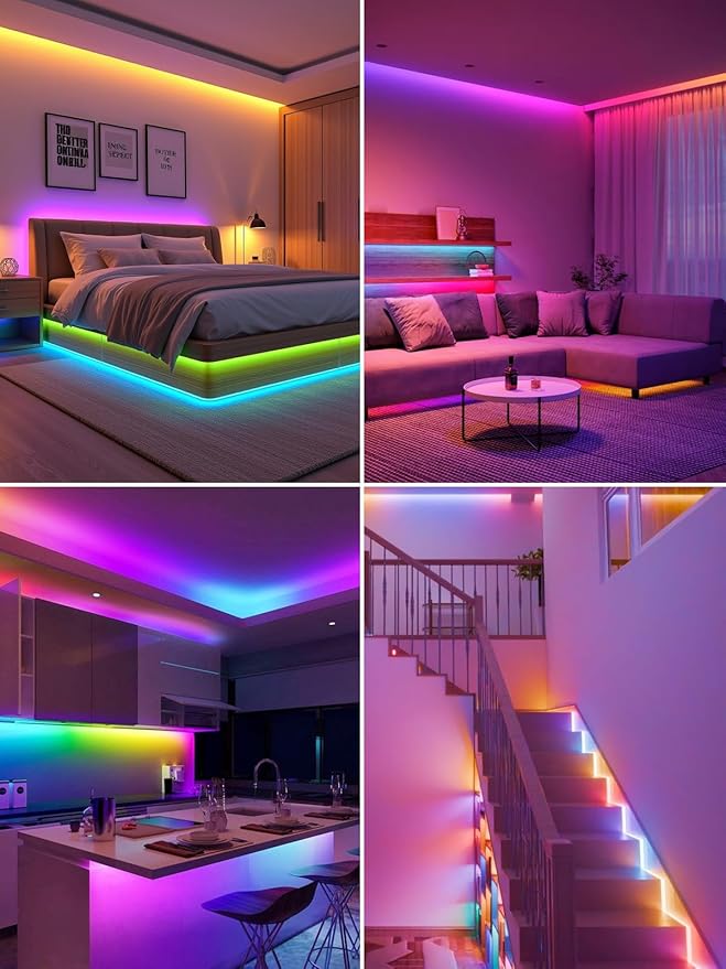 LED Strip Lights, 5V RGB Color Changing Light Strips with Remote Control, USB Powered Flexible LED Lights for Bedroom, TV, Living Room, Party, Home DIY Decoration (32.8Ft)