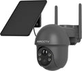 Security Cameras Wireless Outdoor Solar, 4MP 360° View Battery Powered Outdoor Camera, Night Vision with Light, 2-Way Audio, PIR Motion Sensor, 2.4G/5G Dual Band WiFi, SD/Cloud Storage, Grey