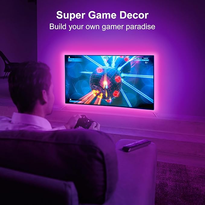 Led Lights for TV Led Backlight, 13.1ft TV Led Light Strip for 45-60 inch tv lights That change with Music Backlights, RGB Led TV Light with Remote, Music Sync Bluetooth APP Control USB Powered