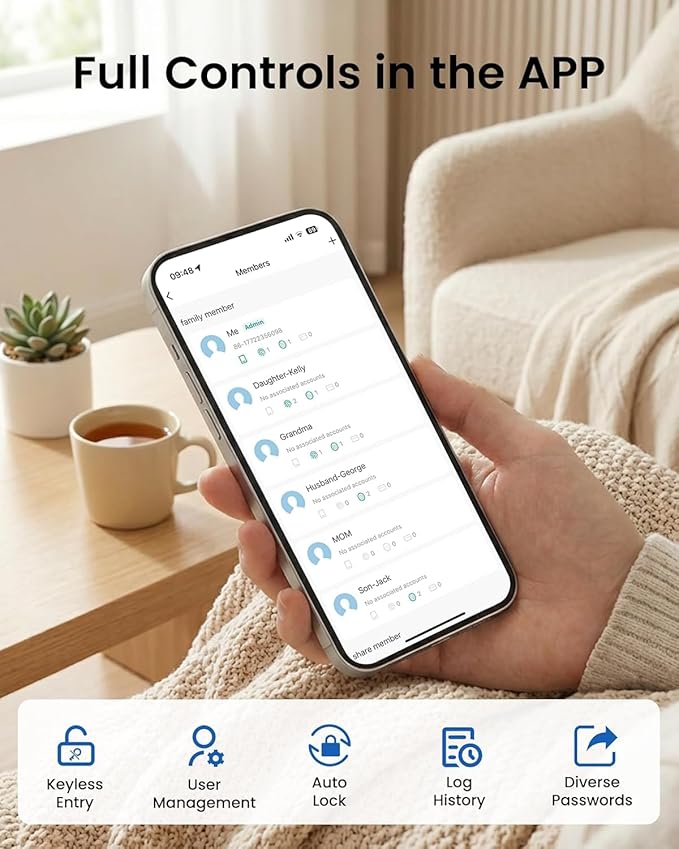 Smart Deadbolt Lock Set, Fingerprint 5-in-1 Keyless Entry Door Lock with Handle, Touchscreen Keypad, APP Control, Auto Lock, Easy Install for Front Door
