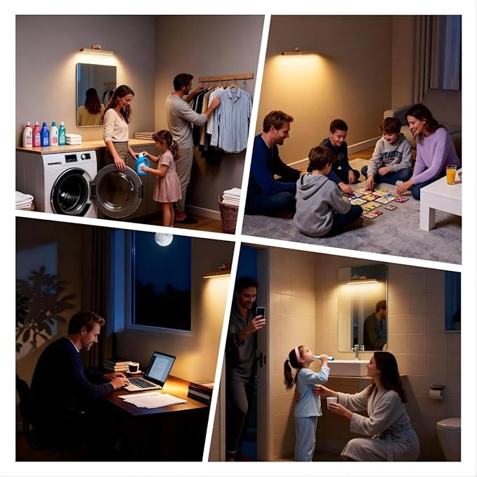 Touch Control Vanity Lights for Mirror, Adjustable Brightness & Angle Makeup Lights, 3 Level Dimmable Pictures Light for Living Room Bedroom Bathroom(1 pc)