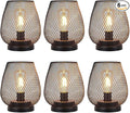 JHY DESIGN 6PCS Metal Cage LED Lantern Battery Powered Lamp Vintage Cordless Accent Light Great for Weddings Parties Patio Bedroom Living Room Yard Events for Indoors Outdoors