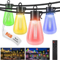 litogo 120FT Color Changing Outdoor String Lights with Remote - Dimmable LED RGB Patio Lights for Outside with Shatterproof Waterproof Edison Bulbs for Yard Gazebo Party Wedding Holiday