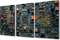 3 Panels CPU Concept Pictures Wall Art Microcontroller Technology Pictures Print on Canvas Circuit Board Wall Decor Paintings for Home Decor Stretched and Framed Easy to Hang (36" Wx24 H)