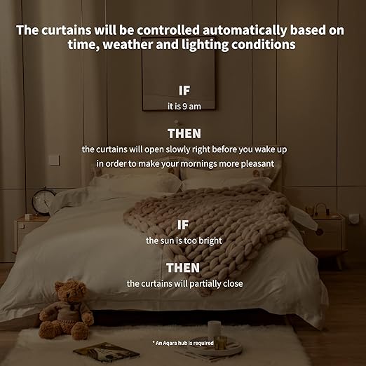 Aqara Smart Curtain Motor E1(Track Version, 1 Pack), Requires AQARA Zigbee 3.0 HUB, Electric Curtain Driver for Remote Control and Home Automation, Support HomeKit, Alexa, Google Assistant and IFTTT