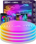 LETIANPAI 20Ft Neon Rope Lights,Flexible Led Rope Lights Control with App/Remote,Multiple Modes Music Sync Gaming RGB Led Neon Lights for Bedroom Outdoor
