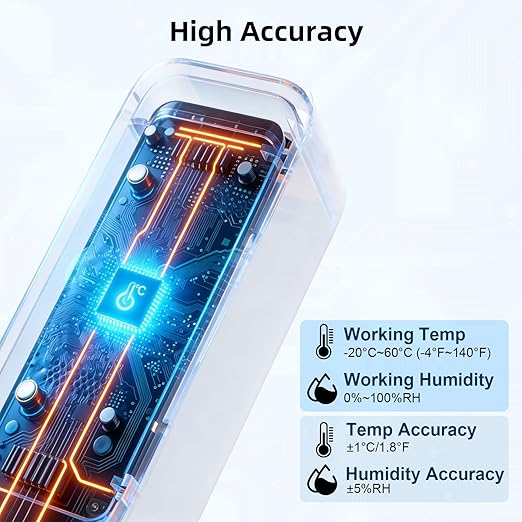 eMylo Zigbee Temperature and Humidity Sensor, IP65 Indoor Outdoor Thermometer Hygrometer for Home Automation, Hub Required, Compatible with Echo Devices with Zigbee Hub Built-in, Home Assistant,Homey