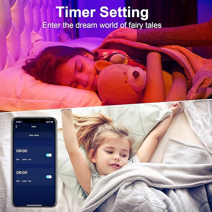 Led Lights for Bedroom 100ft, Led Strip Lights, Music Sync Color Changing Led Lights with APP and 44 Keys Remote Control, Rope Lights, RGB Led Light Strips for Room Decor(50ft*2)