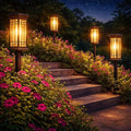 4 Pack Solar Lights Outdoor Waterproof, Bright Solar Pathway Lights with Auto On/Off, Weatherproof Garden Landscape Lighting for Yard Patio Walkway Lawn Decor
