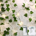 Extra Length Vine with Fairy Lights 40ft 120 LED Ivy String Lights USB Plugin & Battery Operated Leaf Lights with Timer 8 Modes Remote Decorative Light for Bedroom Wedding Party - Warm White