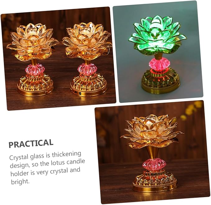 1Pc Color Changing LED Lotus Lamp Elegant Hall Light Ornament for Home Decoration for Living Room Bedroom and Meditation Spaces