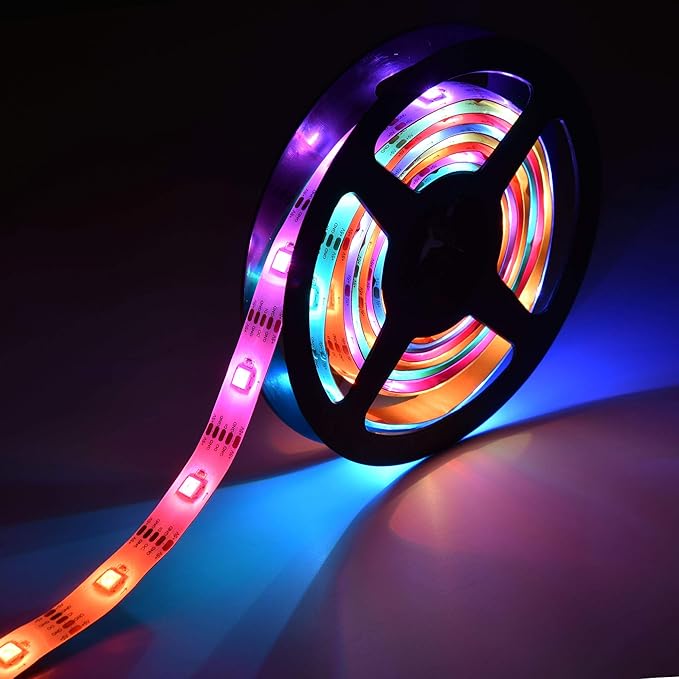 Yescom APP Control LED Strip Light 6.6ft Music Sync Color Changing WiFi Smart 60 LEDs Ambient Lamp Compatible with Alexa & Google Assistant for Bedroom Gaming Room