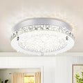 Flush Mount Ceiling Light LED Crystal Ceiling Light Fixture Modern 13 Inch Kitchen Lighting Fixtures Ceiling for Bedroom, Hallway, Porch, Dimmable and 3 Color Change