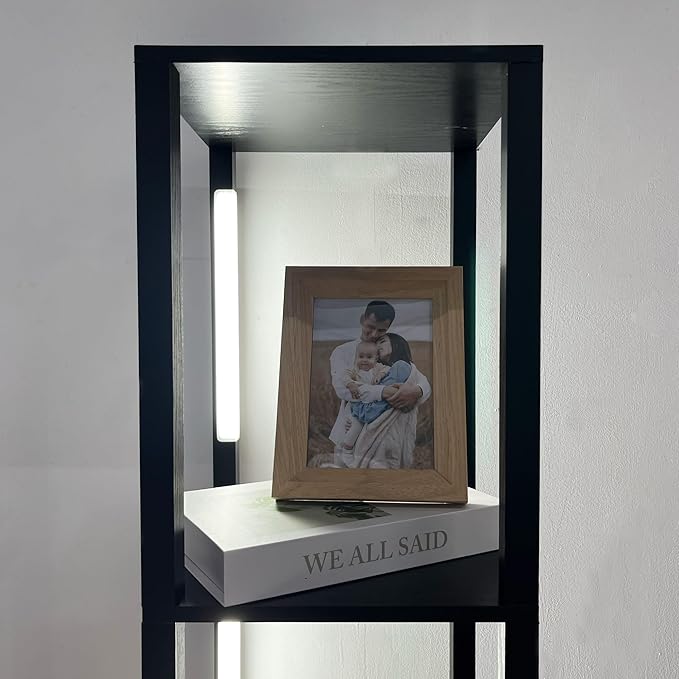 FENLO LED Floor Lamp with Shelves - Full Color Temperature Control, Adjustable Brightness and Long Lasting Integrated LED
