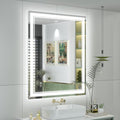 OKPAL 30x36 LED Bathroom Mirror with Lights, Anti-Fog Lighted Bathroom Mirror, Dimmable Lighted Mirrors for Bathroom Wall, LED Vanity Mirror, Shatterproof, ETL Listed, Horizontal/Vertical