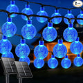 LORRYTE 2-Pack 120 LED Blue Solar String Lights Outdoor - 72FT Crystal Globe Waterproof Solar Powered Patio Lights for Outside with 8 Lighting Modes for Garden Yard Party Porch Decorations