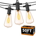 ZOTOYI Outdoor String Lights 50FT, Patio Lights with 27 LED Plastic ST38 Edison Bulbs(2 Spare), Waterproof IP65 Outside Hanging for Backyard, Garden, Cafe, Gazebo, PorchDimmable 2700K