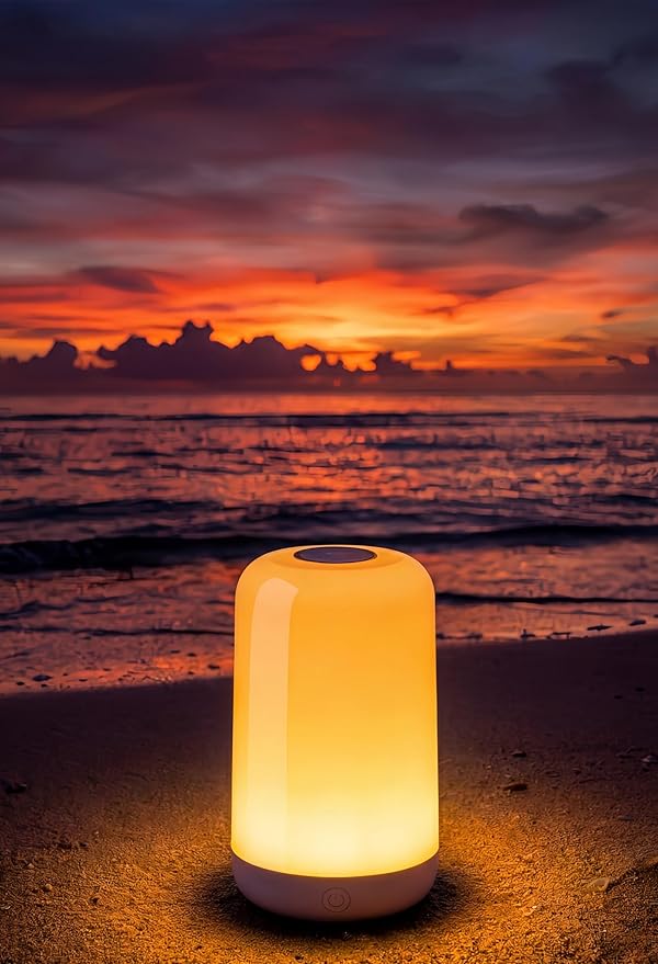 Smart Touch Bedside Table Lamp [Multi-Color & Warm Lights], 3600mA Cordless Small Table Lamp Rechargeable, 7 Colors & Fully Dimmable LED Night Lights for Bedroom Nightstand Nursery Living Room