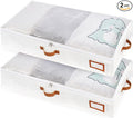 Under Bed Storage Containers, 2 Pack Underbed Storage Box, Closet Organizers and Storage Bins, Foldable Clothes Storage with Handle for Blankets Toy Comforter Sweaters Pillows Sheets(M)