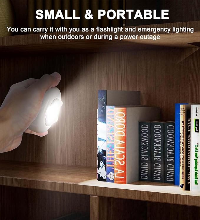 Tap Light Push Lights, Under Cabinet Lights Touch Lights Push Button Light Battery Operated Puck Lights Stick On Light for Closet Counter Kitchen Cabinet RV -5Pack