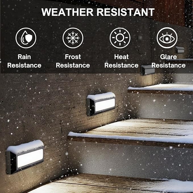 ZONK Outdoor LED Step Lights 110V-240V, 3W 4000K Non-dimmable LED Stair Lights, Waterproof IP65 Retaining Wall Lights for House（Pack of 3