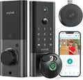 Fingerprint Smart Door Lock, ANYBELL Keyless Entry Door Lock with Camera, Built-in Wi-Fi Deadbolt for Front Door, Auto Lock, Cloudege App Control, Night Vision & Two-Way Audio, Home Security