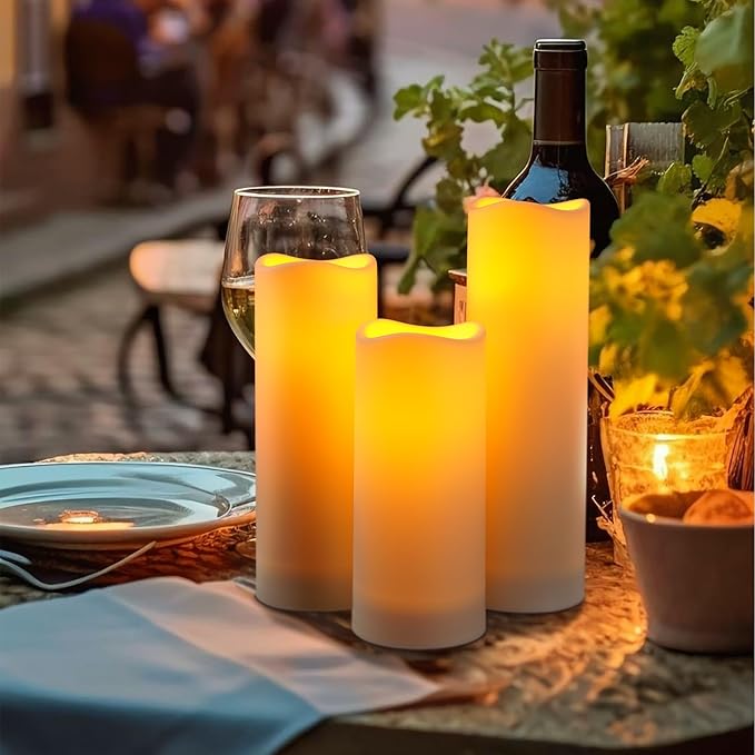 Da by Waterproof Outdoor Flameless LED Battery Candles, 12 High-Temperature Resistant Simulated Candles (Pack of 2)