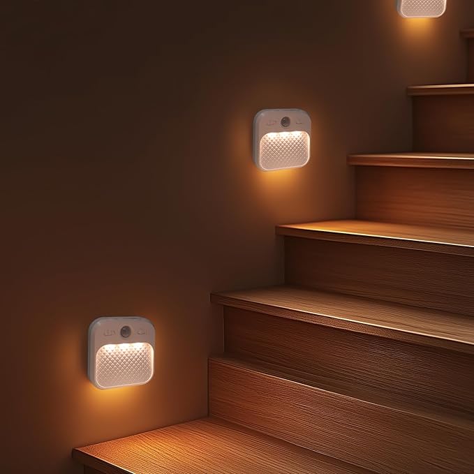 Motion Sensor Cabinet Lights Rechargeable with Timer, Day & Night Sensor Modes, Under Cabinet LED Light with 3 Color Temperatures Stepless Dimming, Magnetic Closet Light for Kitchen, RV, Cruise