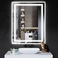 38"x30" LED Bathroom Mirror with Anti-Fog, Stepless Dimmable Lights, 3 Color Modes, Shatter-Proof Tempered Glass,Waterproof Design