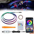Acrylic LED Lights for Car, 43.3in RGB Strip Light Car LED Lights Interior with USB Port, App Control, Music Sync, 146 LEDs Interior Ca r Lights for Women Men Gifts