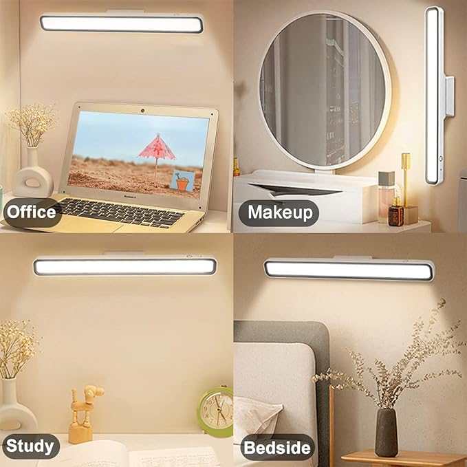 Desk Light Bar 3000K to 6000K Adjustable Color Temperature Under Desk Lights LED Bright Rechargeable Magnetic Light Bar for Home Office,Reading,Bedroom,Home Office,Dorm,Shelf