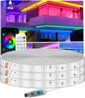 50FT LED Strip Lights IP68 Outdoor Waterproof, 5V USB Powered, Music Sync Bluetooth APP/RF Remote Control Lights for Balcony,Deck,Camping,Garden,Bedroom Decor