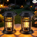 Solar Lanterns Outdoor Waterproof 2 Pack Hanging Solar Lights for Outside, 800mAh Bright LED Upgraded Solar Powered Lanterns Lighting for Yard Garden Porch Pathway Lawns Decor Unique Gifts