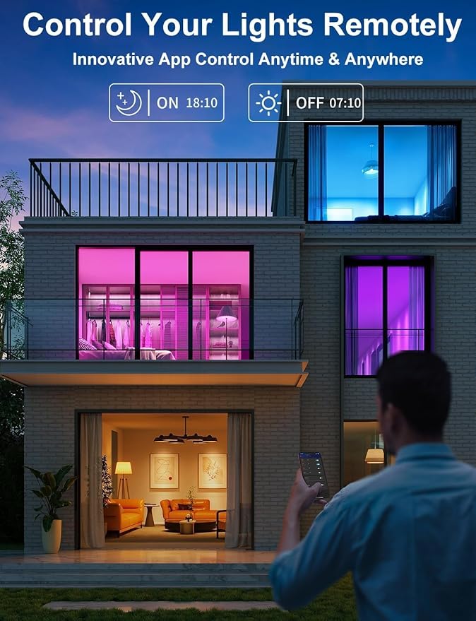Vinaco E12 Smart LED Bulb 5W 600LM, 4 Pack E12 LED Light Bulbs Color Changing WiFi Bluetooth Work with Alexa & Google Assistant, Smart E 12 Candelabra Bulb 60 Watt E 12 Base, RGB Light Bulbs B11