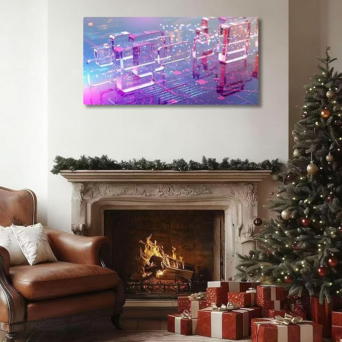 Wibinuki Wall Art Wall Decor Wall Paintings Machine Learning s. Physical Infrastructure of the Internet network for Living Room Bedroom Bathroom Home Decor Can Be Hung Directly 20"x 40"