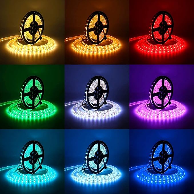 SUPERNIGHT LED Strip Lights, 16.4FT 5M SMD 5050 Waterproof 300LEDs RGB Color Changing Flexible LED Light Strip for Bedroom, TV Back Lighting (Not Include Power)