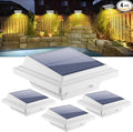 KEENZO Outdoor Solar Lights - Gutter Lights 4pcs, Solar-Powered LED Wall/Fence/Step/Deck Lights with 25 Warm White LED, Outdoor Waterproof Lighting for Garden, Patio, Backyard, Pathway and Eaves Wall
