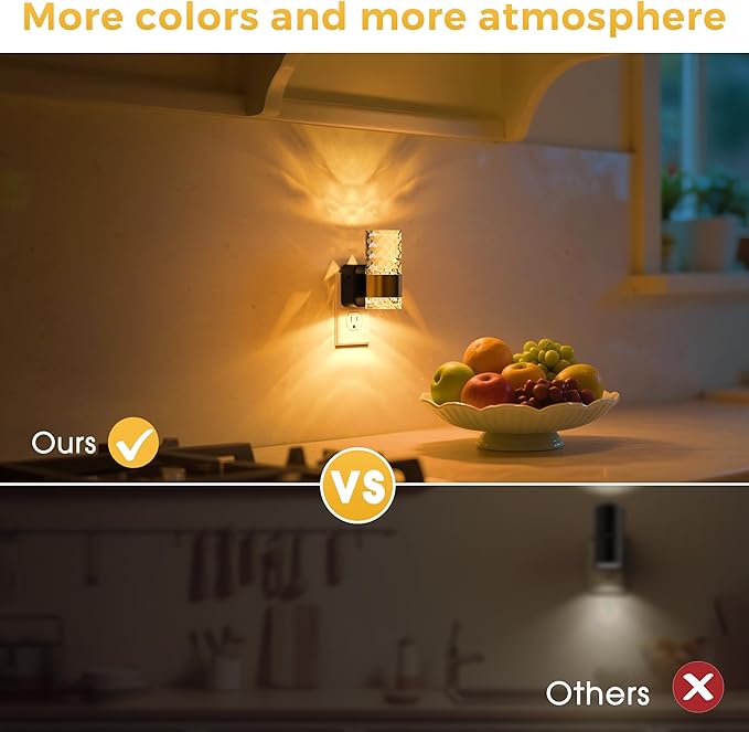 L LOHAS LED Night Light, Night Lights Plug into Wall, 10-Color RGB Change Nightlights,10/50/100LM Adjustable Automatic Nightlights Plug in with Dusk to Dawn Sensor for Room Bathroom Hallway