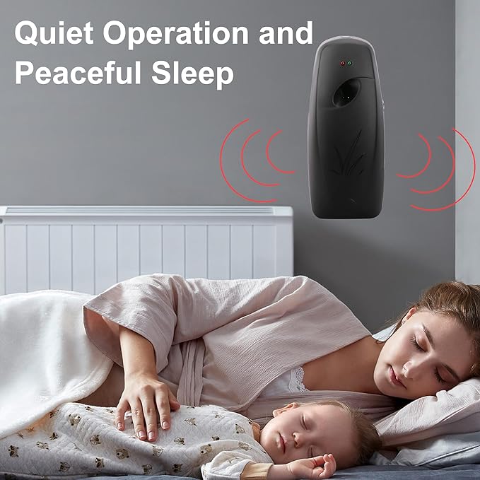 Automatic Wall Mount/Free Standing Air Freshener Dispenser Auto Fragrance Dispenser Programmable Aerosol Spray Perfume Dispenser for Hotel, Bathroom, Office, Commercial Place (Black)