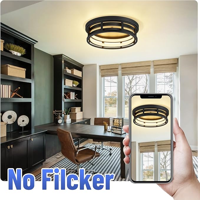 ZHU YAN LED Flush Mount Ceiling Light Fixture,Modern Hallway Light Fixtures Ceiling,3 Color Selectable Ceiling Lamp for Kitchen Hallway Entry Bedroom (1 Pack)