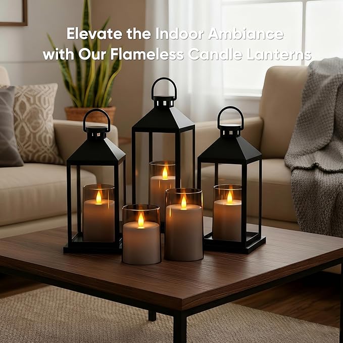 Amagic 3"×5" Gray Flameless Candles with Remote and Timer, Realistic Flickering Battery Operated Acrylic Led Fake Candles for Home Wedding Party Fall Christmas Decor, Set of 2